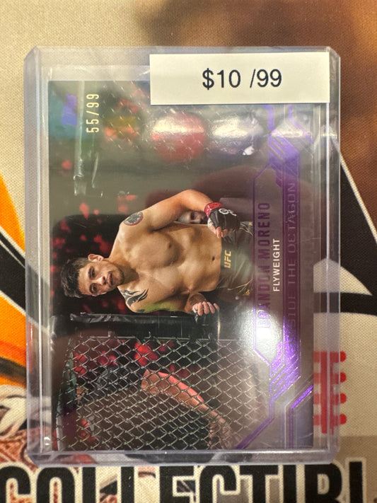2024 Topps Knockout UFC Brandon Moreno Inside The Octagon Purple Refractor /99