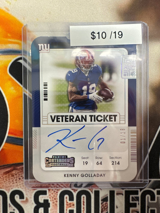 2021 Panini Contenders NFL Kenny Golladay Veteran Ticket Autograph Die-Cut /19