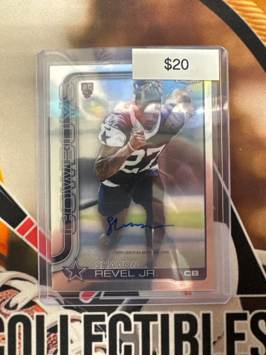 2025 Topps Chrome NFL Shavon Revel Jr. Rookie Autograph Variation Refractor