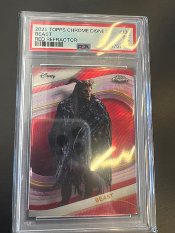 2025 Topps Chrome Disney Beast Red Refractor /5 PSA 9