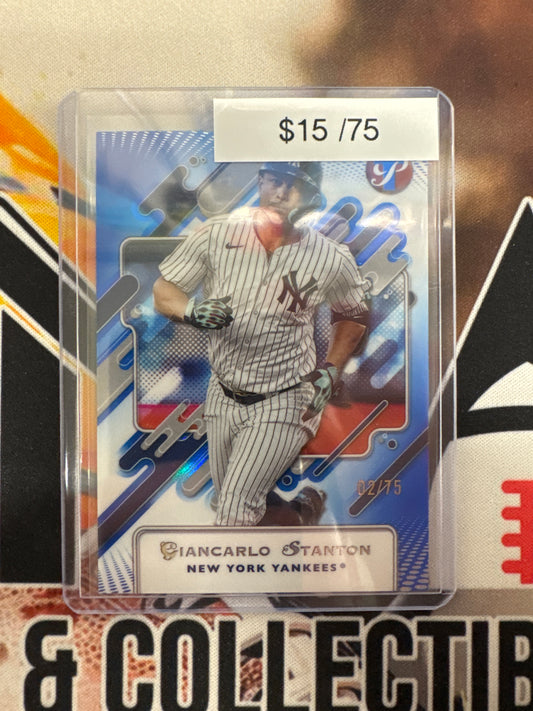 2025 Topps Pristine MLB Giancarlo Stanton Blue Refractor /75
