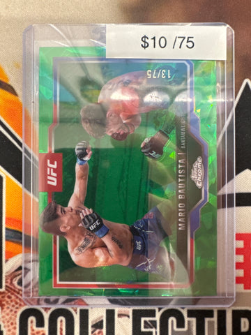 2025 Topps Chrome Sapphire UFC Mario Bautista Green Refractor /75
