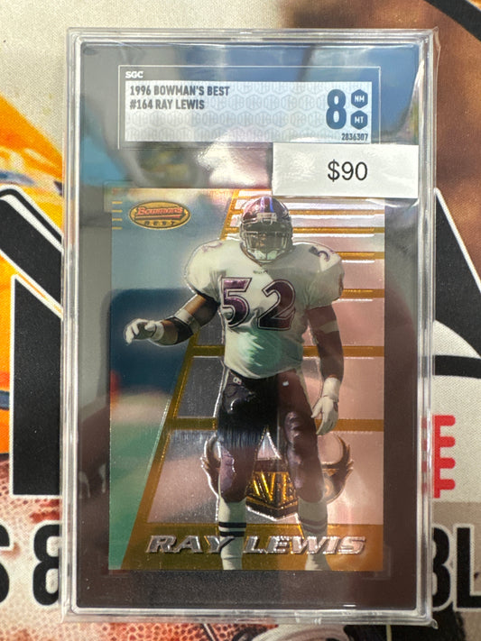 1996 Bowman’s Best NFL Ray Lewis Rookie SGC 8