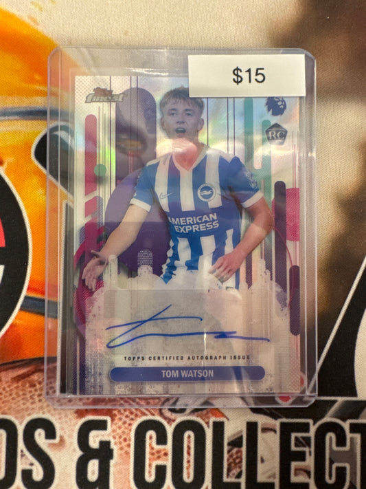 2026 Topps Finest English Premier League Tom Watson Rookie Refractor Autograph