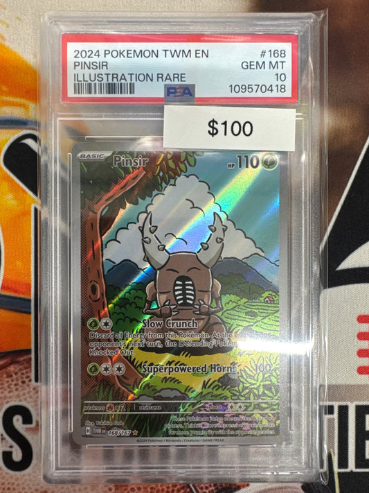 Pokémon Pinsir Illustration Rare Twilight Masquerade 168/167 PSA 10