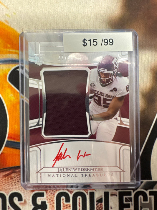 2022 Panini National Treasures Collegiate Jalen Wydermyer Rookie Patch Autograph /99