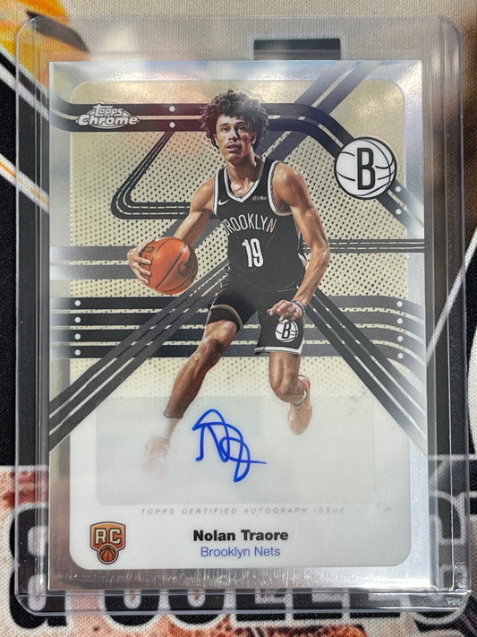 2025-26 Topps Chrome Basketball Nolan Traore Next Stop Signatures Rookie