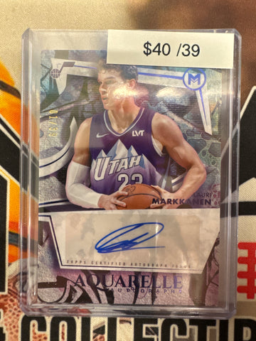 2026 Topps Motif Basketball Lauri Markkanen Aquarelle Autographed Blue Refractor /39