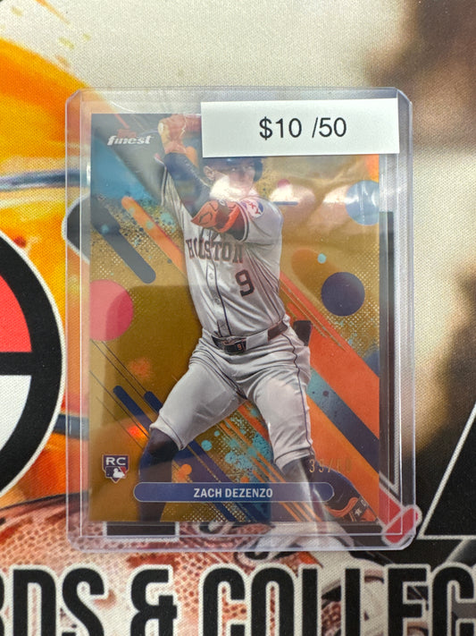 2025 Topps Finest MLB Zach Dezenzo Rookie Gold Refractor /50