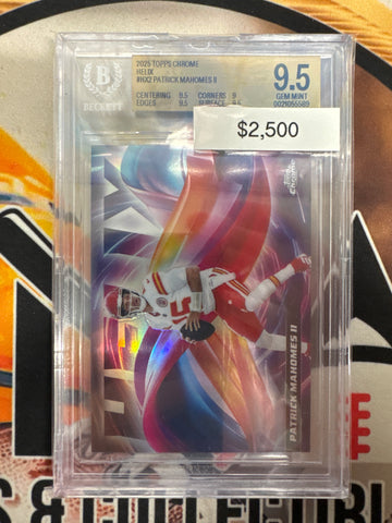 2025 Topps Chrome NFL Patrick Mahomes II Helix Case Hit BGS 9.5