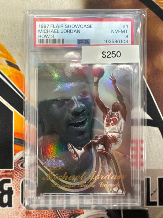 1997 Flair Showcase Basketball Michael Jordan Row 3 PSA 8