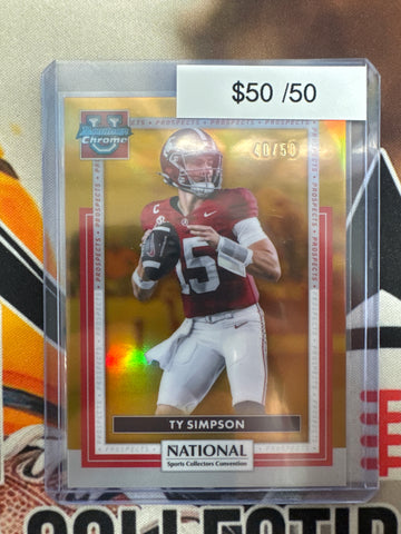 2026 Bowman Chrome U X The National Ty Simpson Gold Refractor /50