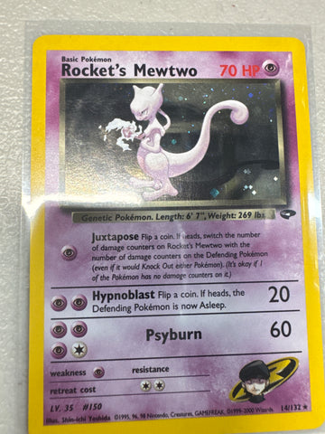 Pokemon Rocket’s Mewtwo Holo 14/132 Gym Challenge MP