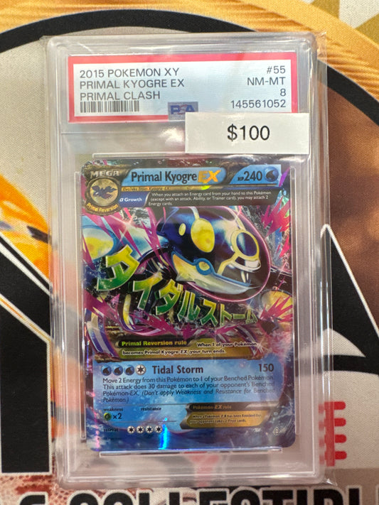 Pokémon Mega Primal Kyogre EX Primal Clash 55/160 PSA 8