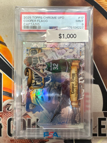 2025-26 Topps Chrome NBA Update Cooper Flagg Rookie Captains Die-Cut PSA 9