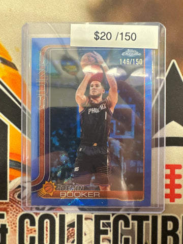 2026 Topps Chrome NBA Update Devin Booker Blue Wave Refractor /150