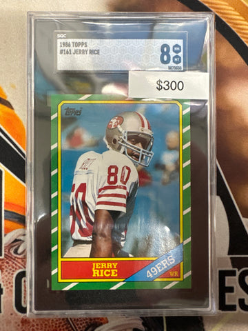 1986 Topps NFL Jerry Rice Rookie SGC 8