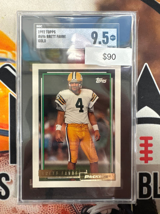 1992 Topps NFL Brett Farve Rookie Gold SGC 9.5
