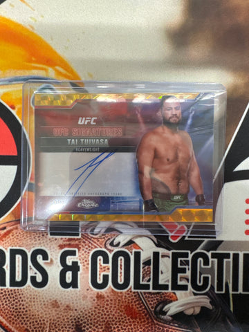 2025 Topps Chrome UFC Tai Tuivasa UFC Signatures Gold Geometric /50