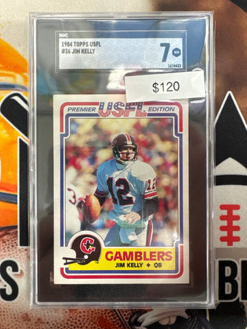 1984 Topps USFL Football Jim Kelly Rookie SGC 7