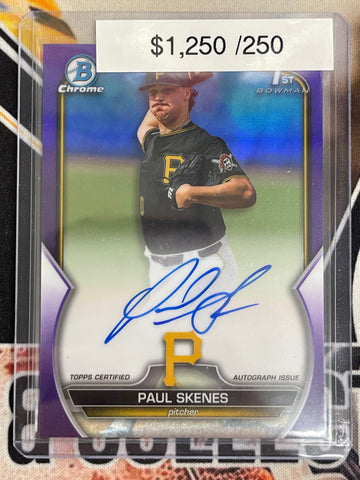 2023 Bowman Chrome Paul Skenes Bowman 1st Purple Auto /250