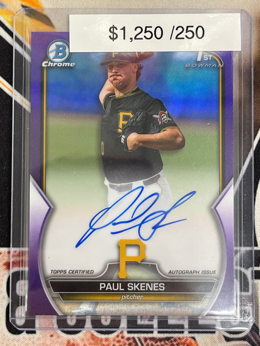 2023 Bowman Chrome Paul Skenes Bowman 1st Purple Auto /250