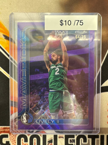 2026 Topps Chrome NBA Dereck Lively II Purple Wave Refractor /75