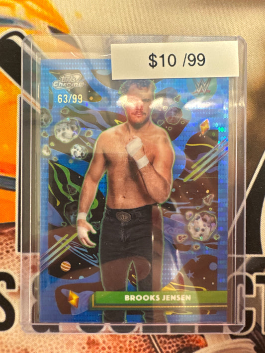 2026 Topps Chrome Cosmic WWE Brooks Jensen Blue Cosmic Dust Refractor /99