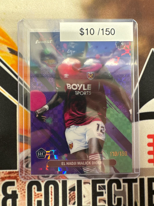 2026 Topps Finest English Premier League El Hadji Malick Diouf Rookie Purple Refractor /150