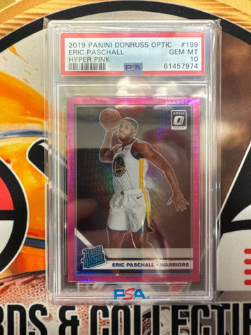 2019 Panini Donruss Optic NBA Eric Paschall Rated Rookie Hyper Pink PSA 10