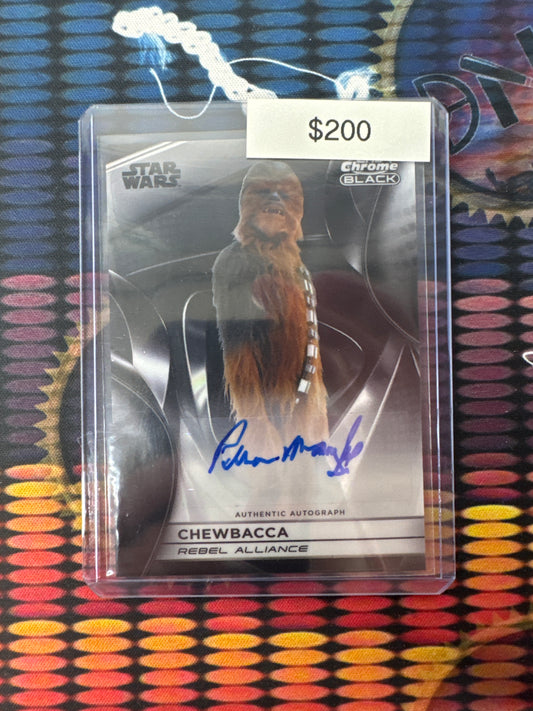 Topps Star Wars Chrome Black Peter Mayhew As Chewbacca Autograph