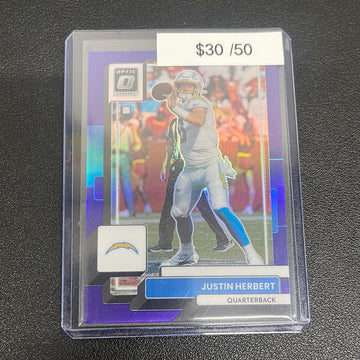 2022 NFL Donruss Optic Justin Herbert Purple Prizm /50