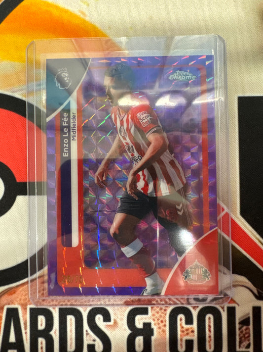 2026 Topps Chrome English Premier League Enzo Le Fee Purple Geometric Refractor /75