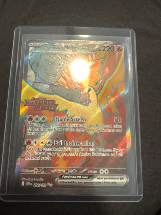 Pokémon Team Rocket’s Moltres Ex 208/182 Destined Rivals Stamped