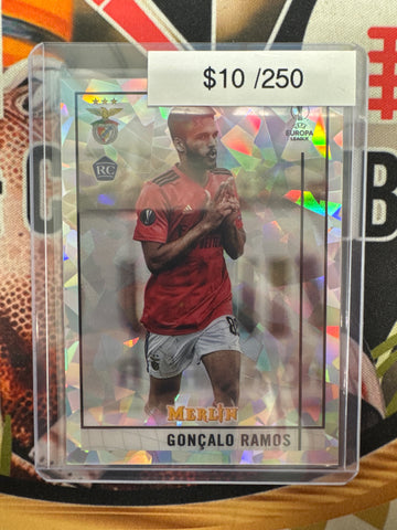 2021 Topps Merlin UEFA Champions League Goncalo Ramos Rookie Cracked Ice Refractor /250