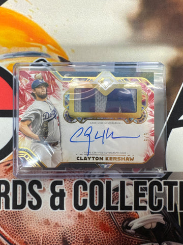 2025 Topps Diamond Icons Clayton Kershaw Autograph Jumbo Patch Red /5