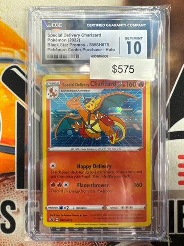 Pokémon Special Delivery Charizard Promo Pokémon Center Holo SWSH075 CGC 10