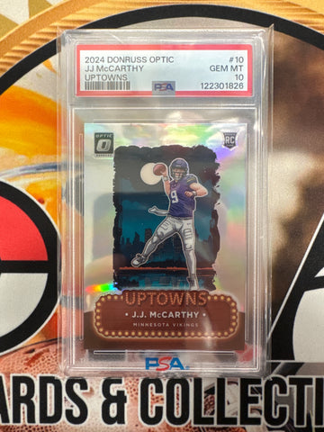 2024 Panini Donruss Optic NFL J.J. McCarthy Rookie Uptowns PSA 10