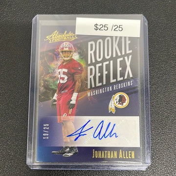 2017 NFL Absolute Jonathan Allen Rookie Reflex Auto /25