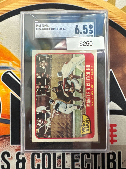 1965 Topps MLB Mantle’s Clutch Homerun World Series Game #3 SGC 6.5