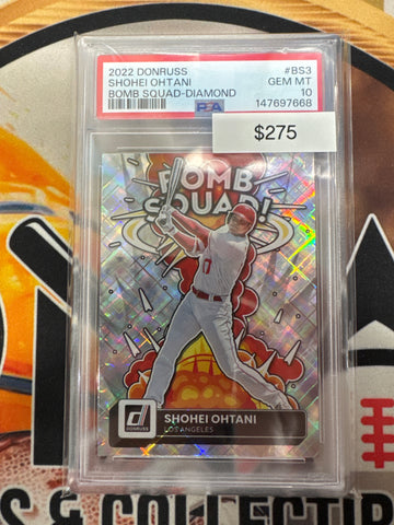 2022 Panini Donruss Baseball Shohei Ohtani Bomb Squad Diamond PSA 10