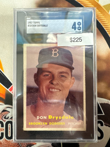 1957 Topps MLB Don Drysdale SGC 4