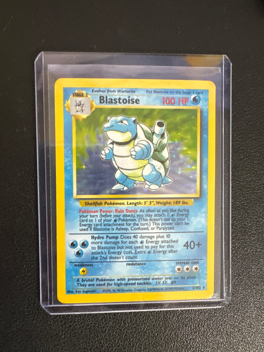 Pokemon Blastoise Base Set Holo 2/102 LP