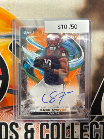 2024 Topps Inception Football Cade Stover Orange Rookie Autograph /50