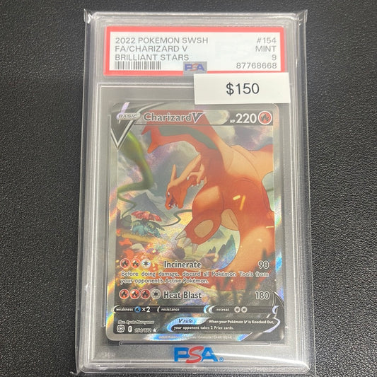 2022 Pokémon Charizard V Brilliant Stars Alt Art PSA 9