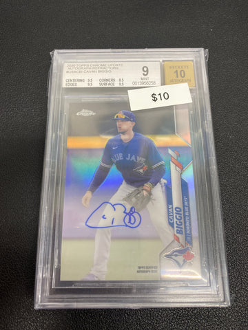 2020 Topps Chrome Update Cavan Biggio Refractor Autograph BGS 9/10