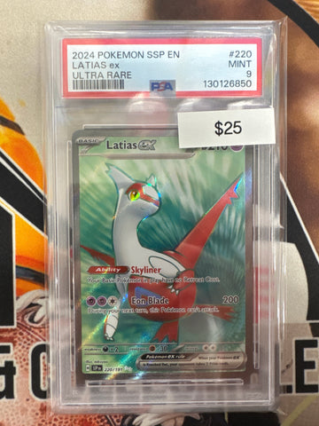 2024 Pokemon SSP English Latias Ex 220/191 Ultra Rare PSA 9