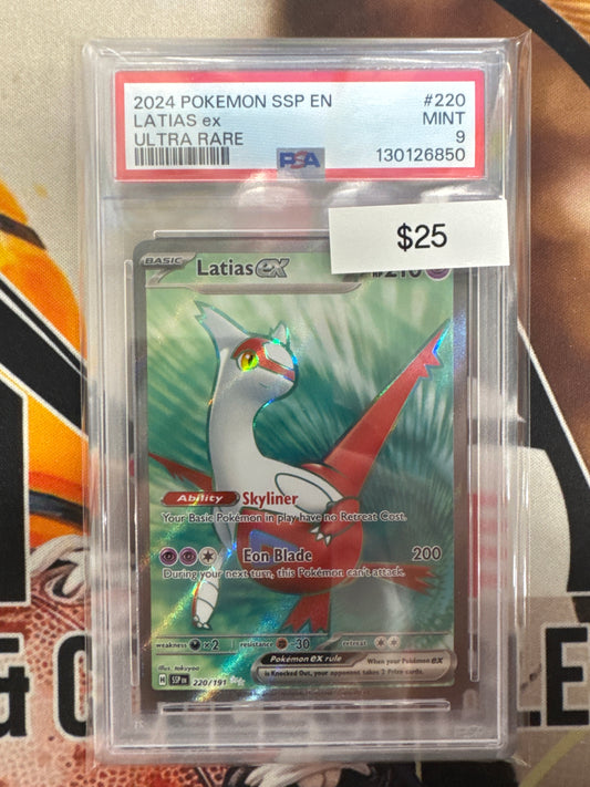 2024 Pokemon SSP English Latias Ex 220/191 Ultra Rare PSA 9