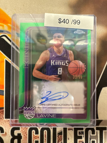 2026 Topps Chrome NBA Update Zach Lavine Autograph Green Refractor /99