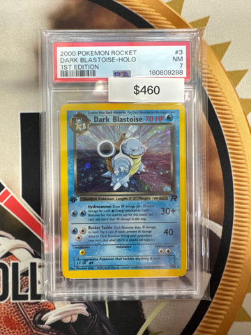 Pokémon Dark Blastoise Team Rocket Holo 3/82 1st Edition PSA 7